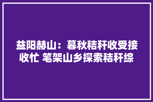 益阳赫山：暮秋秸秆收受接收忙 笔架山乡探索秸秆综合运用新模式