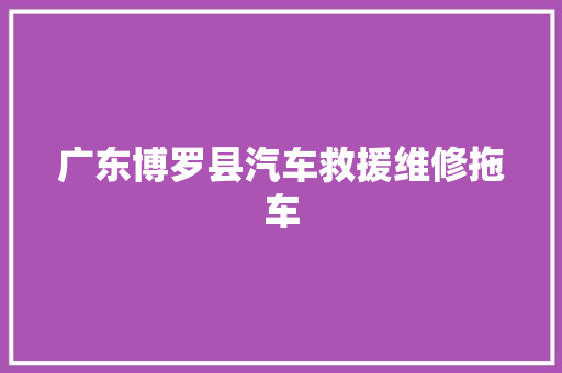 广东博罗县汽车救援维修拖车
