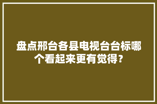 盘点邢台各县电视台台标哪个看起来更有觉得？