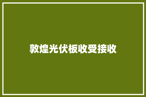 敦煌光伏板收受接收