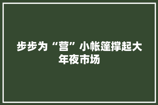 步步为“营”小帐篷撑起大年夜市场