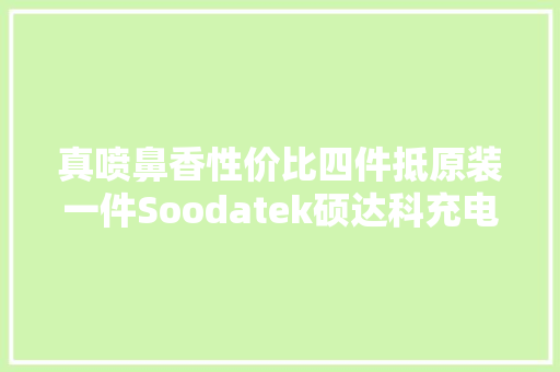 真喷鼻香性价比四件抵原装一件Soodatek硕达科充电套装开箱