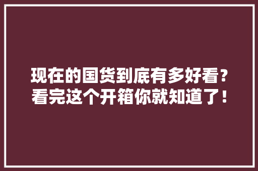 现在的国货到底有多好看？看完这个开箱你就知道了！