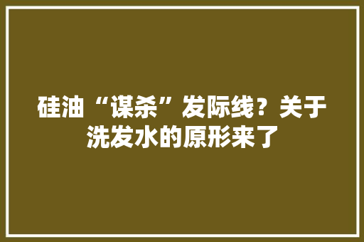 硅油“谋杀”发际线？关于洗发水的原形来了