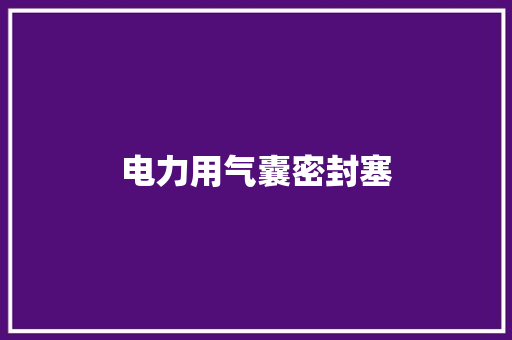 电力用气囊密封塞