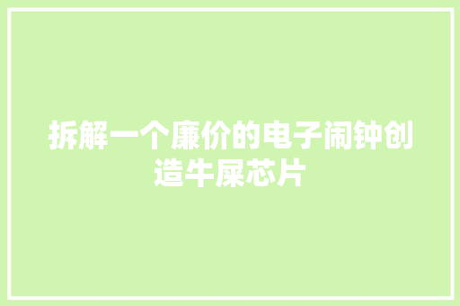 拆解一个廉价的电子闹钟创造牛屎芯片