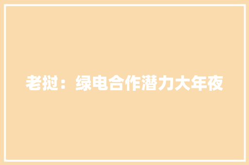 老挝：绿电合作潜力大年夜