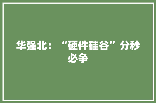 华强北：“硬件硅谷”分秒必争