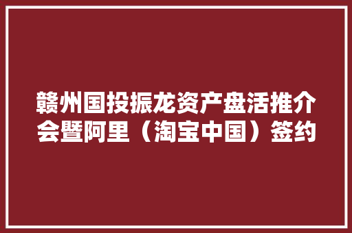 赣州国投振龙资产盘活推介会暨阿里（淘宝中国）签约典礼举行