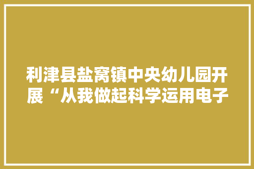 利津县盐窝镇中央幼儿园开展“从我做起科学运用电子产品”主题教诲活动