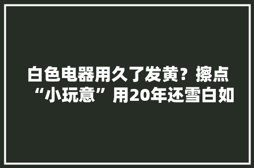白色电器用久了发黄？擦点“小玩意”用20年还雪白如新！