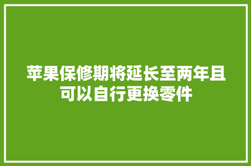 苹果保修期将延长至两年且可以自行更换零件