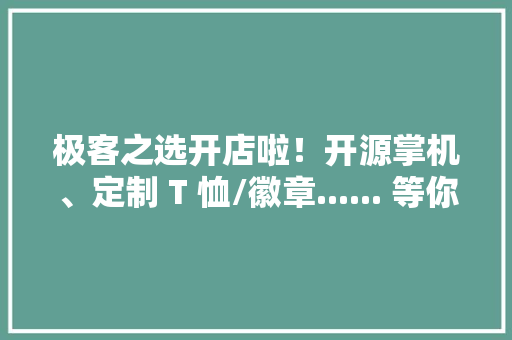 极客之选开店啦！开源掌机、定制 T 恤/徽章...... 等你来逛
