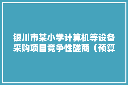 银川市某小学计算机等设备采购项目竞争性磋商（预算20万元）