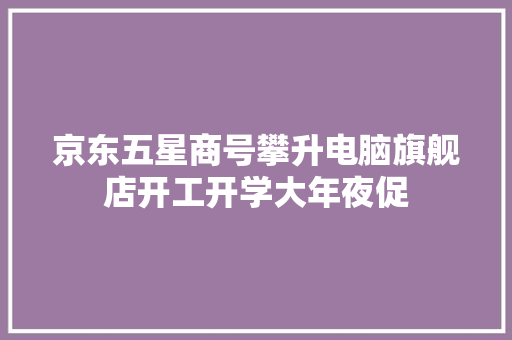 京东五星商号攀升电脑旗舰店开工开学大年夜促