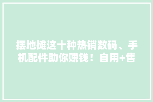 摆地摊这十种热销数码、手机配件助你赚钱！自用+售卖两合适