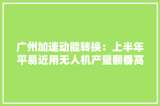 广州加速动能转换：上半年平易近用无人机产量翻番高技能制造业投资增长34.5%
