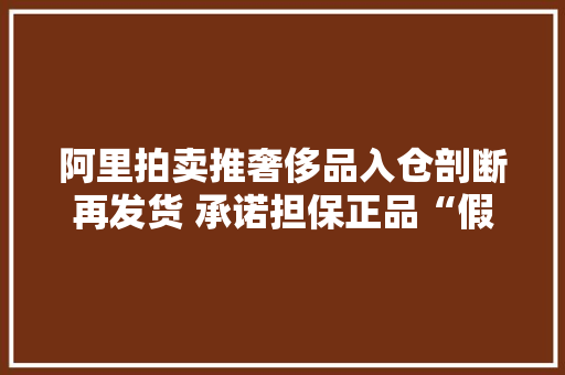 阿里拍卖推奢侈品入仓剖断再发货 承诺担保正品“假一赔三”