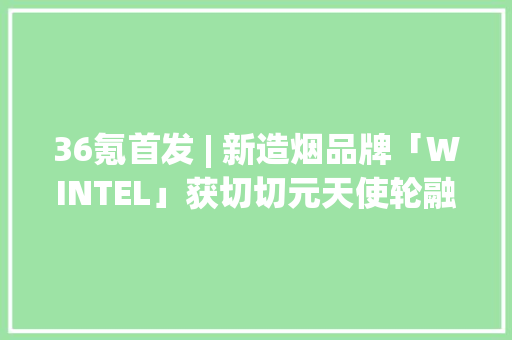 36氪首发 | 新造烟品牌「WINTEL」获切切元天使轮融资首创人曾为美国有名电子烟品牌核心成员
