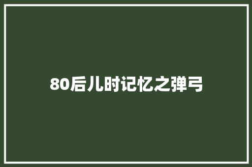 80后儿时记忆之弹弓