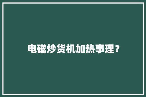 电磁炒货机加热事理？