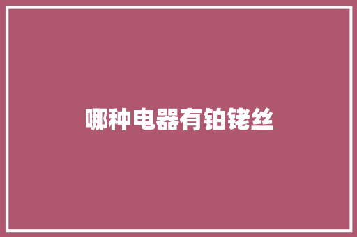 哪种电器有铂铑丝