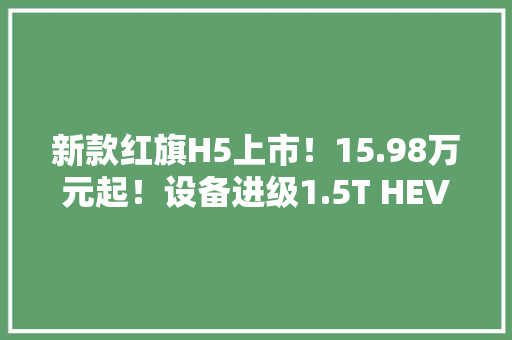 新款红旗H5上市！15.98万元起！设备进级1.5T HEV款还上新…