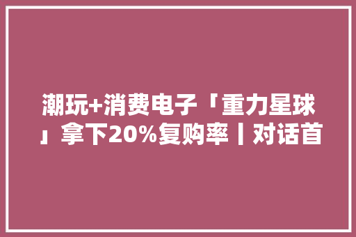潮玩+消费电子「重力星球」拿下20%复购率丨对话首创人