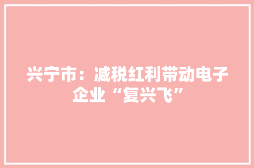 兴宁市：减税红利带动电子企业“复兴飞”