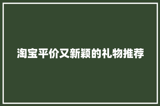 淘宝平价又新颖的礼物推荐