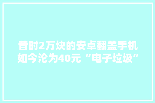 昔时2万块的安卓翻盖手机如今沦为40元“电子垃圾”