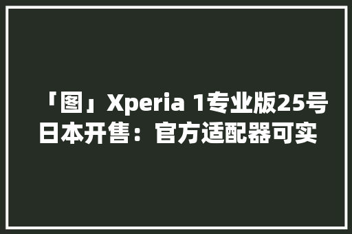 「图」Xperia 1专业版25号日本开售：官方适配器可实现千兆有线上网