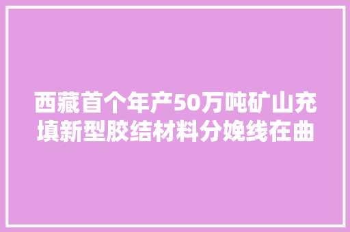 西藏首个年产50万吨矿山充填新型胶结材料分娩线在曲水县投产