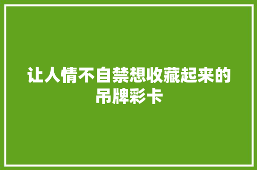 让人情不自禁想收藏起来的吊牌彩卡