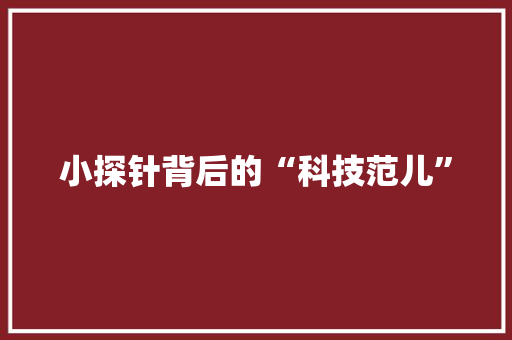 小探针背后的“科技范儿”