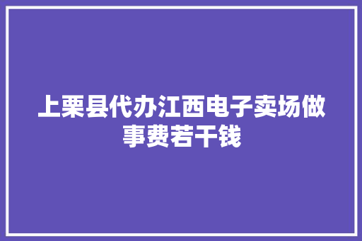 上栗县代办江西电子卖场做事费若干钱