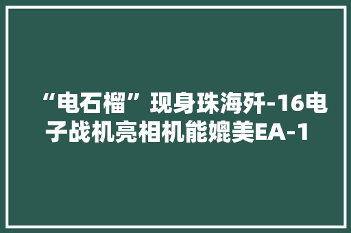 “电石榴”现身珠海歼-16电子战机亮相机能媲美EA-18G咆哮者