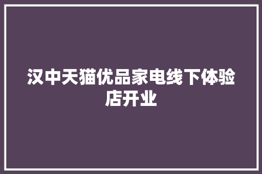 汉中天猫优品家电线下体验店开业