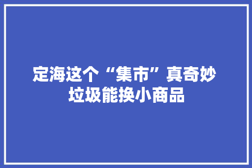 定海这个“集市”真奇妙 垃圾能换小商品