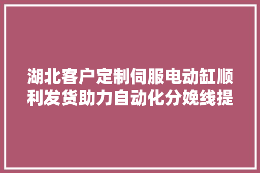 湖北客户定制伺服电动缸顺利发货助力自动化分娩线提效进级
