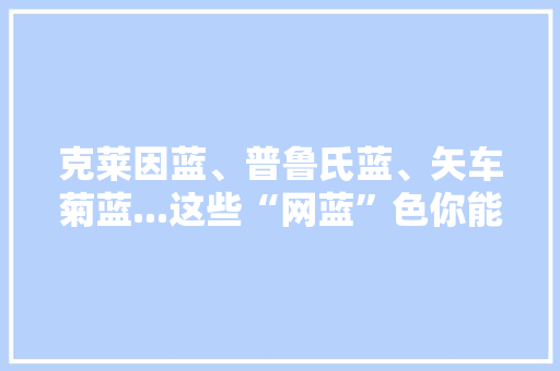 克莱因蓝、普鲁氏蓝、矢车菊蓝...这些“网蓝”色你能分清吗？