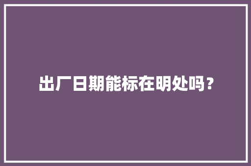 出厂日期能标在明处吗？