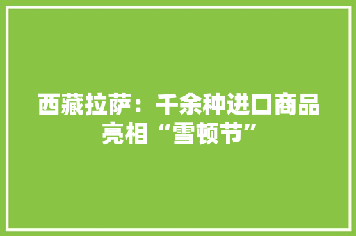 西藏拉萨：千余种进口商品亮相“雪顿节”