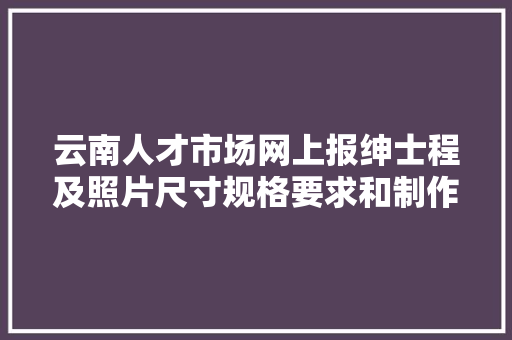云南人才市场网上报绅士程及照片尺寸规格要求和制作教程