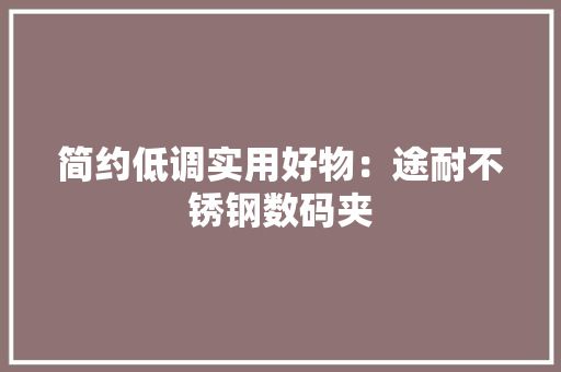 简约低调实用好物：途耐不锈钢数码夹