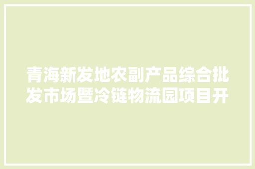 青海新发地农副产品综合批发市场暨冷链物流园项目开工