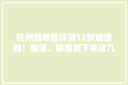 杭州魏老爸评测12款加湿器！加湿、除菌测下来这几款不错！