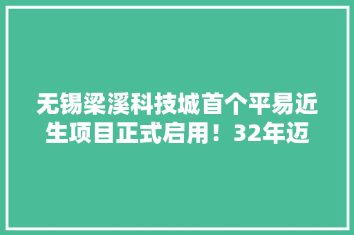 无锡梁溪科技城首个平易近生项目正式启用！32年迈菜场变身时尚新商场