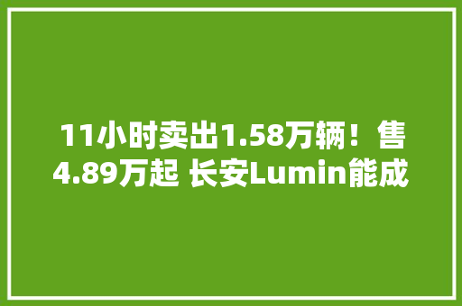 11小时卖出1.58万辆！售4.89万起 长安Lumin能成为下一个爆款？