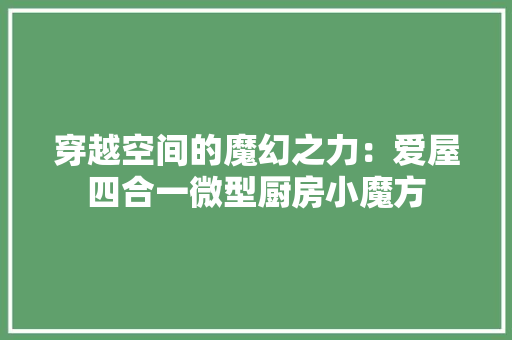 穿越空间的魔幻之力：爱屋四合一微型厨房小魔方